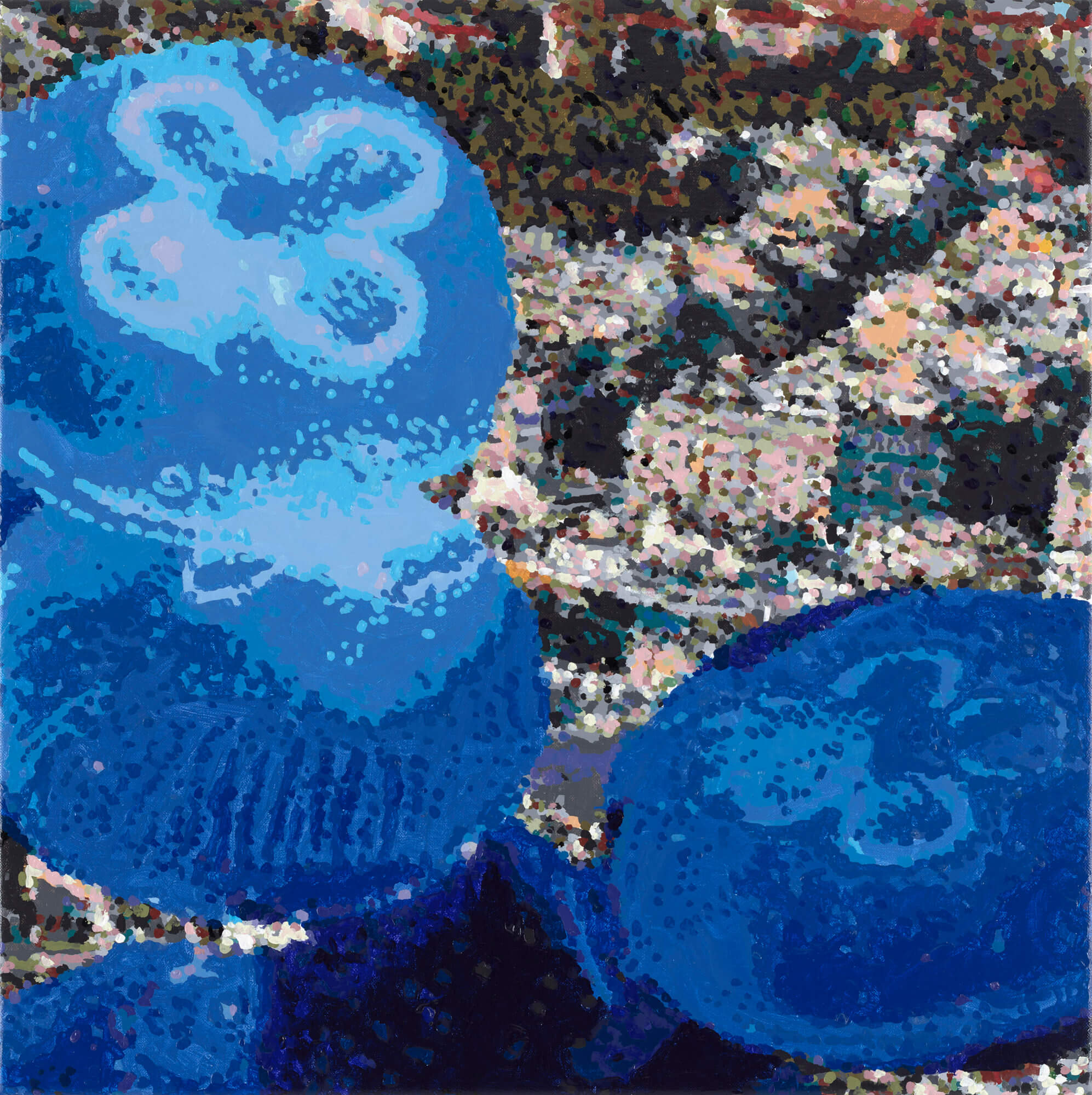 Torsten Derk Römer, Athens Space Medusa D2, 2025, Oil on Canvas, 50 × 50 cm